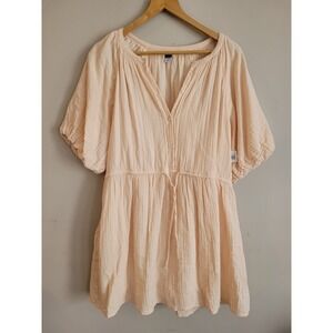 NWT 100% Peach Cotton beautiful flowy boho style summer dress with lining Size M